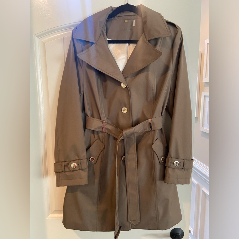 Calvin Klein Women's Rain Jacket with Removable Hood